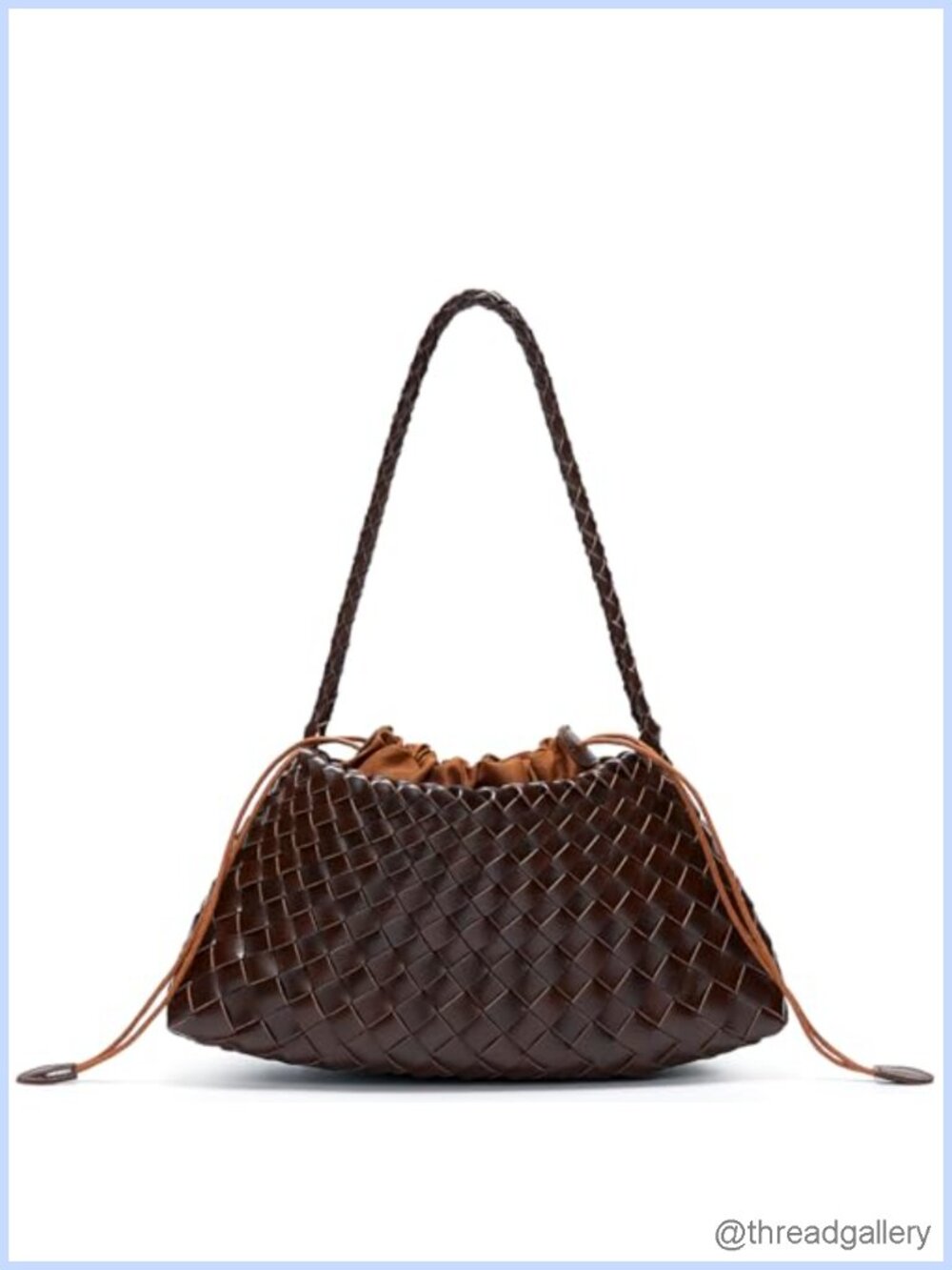 Woven Handbag Vegan Leather Shoulder Bag Underarm Hobo Purse